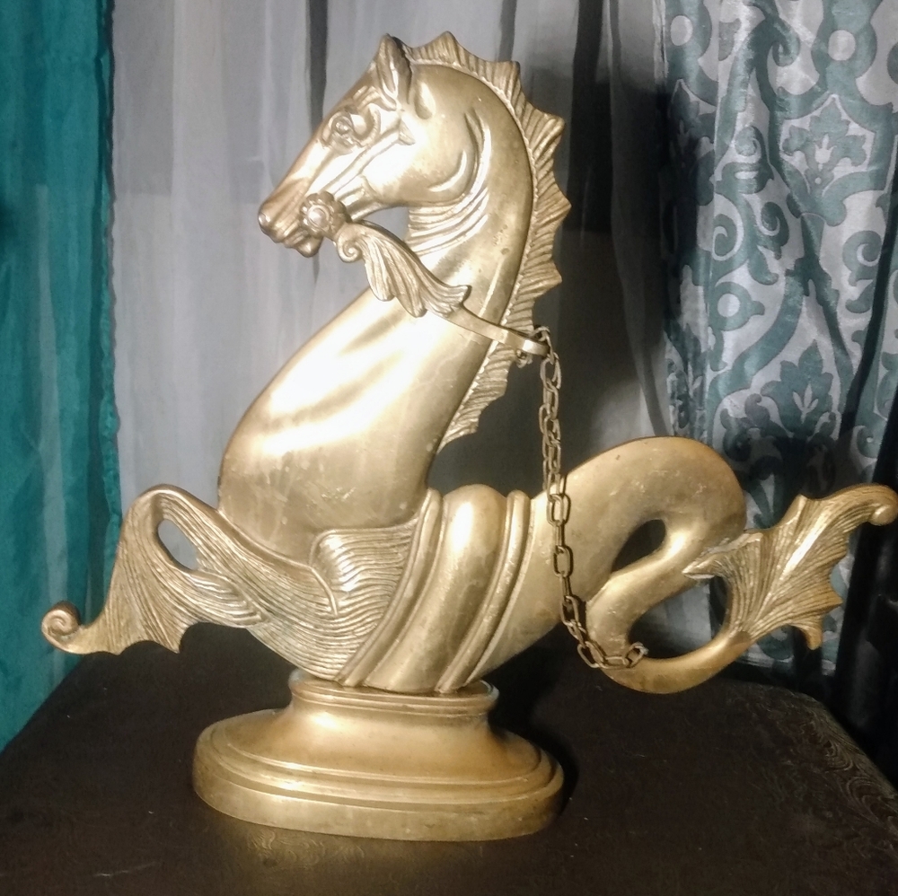 Brass seahorse decoration